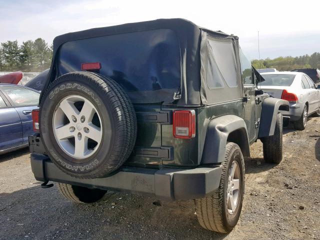 1J4AA2D12BL556225 - 2011 JEEP WRANGLER S GREEN photo 4