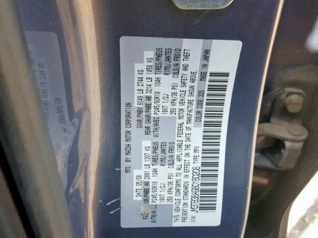 JM3TB38A980160208 - 2008 MAZDA CX-9 GRAY photo 10