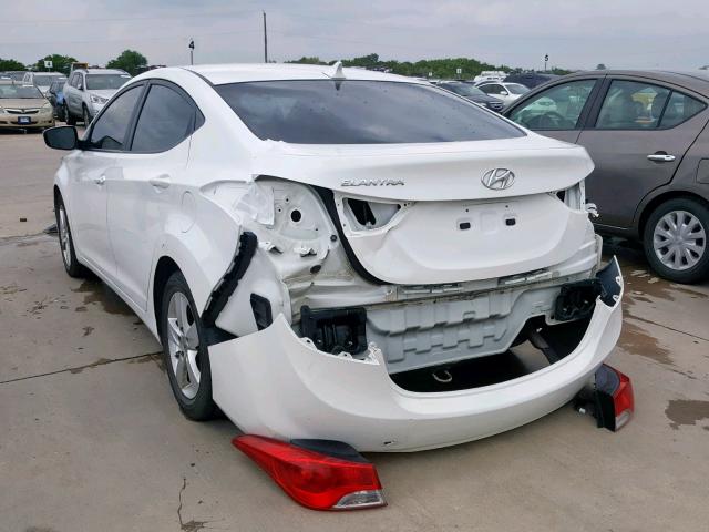 5NPDH4AE1CH074112 - 2012 HYUNDAI ELANTRA WHITE photo 3