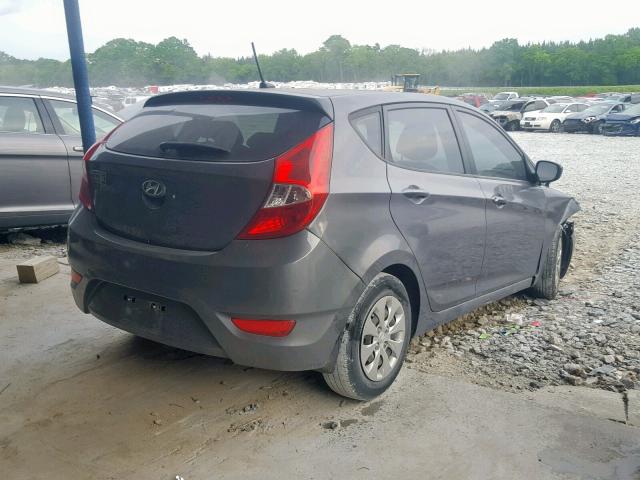 KMHCT5AE3FU216885 - 2015 HYUNDAI ACCENT GS GRAY photo 4