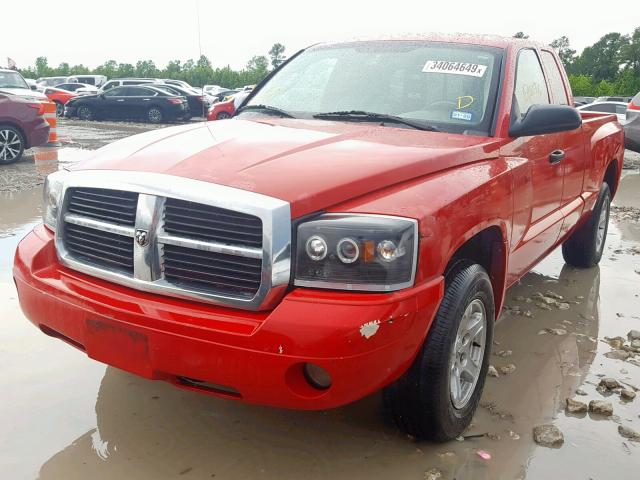 1D7HE42P37S168905 - 2007 DODGE DAKOTA SLT RED photo 2