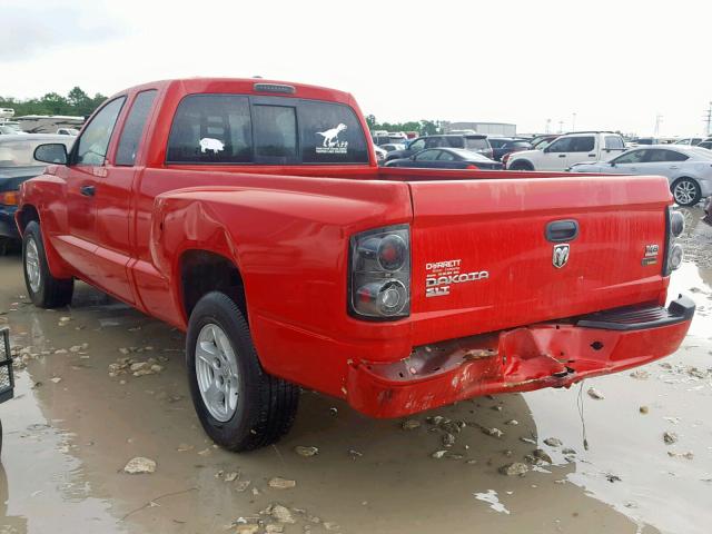 1D7HE42P37S168905 - 2007 DODGE DAKOTA SLT RED photo 3