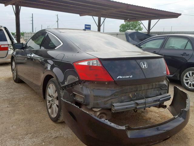 1HGCS22838A001284 - 2008 HONDA ACCORD EXL BLACK photo 3