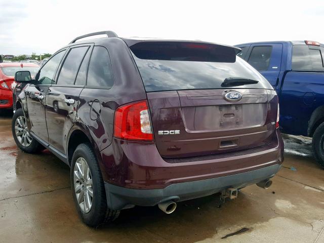 2FMDK3JC0BBA56569 - 2011 FORD EDGE SEL BURGUNDY photo 3