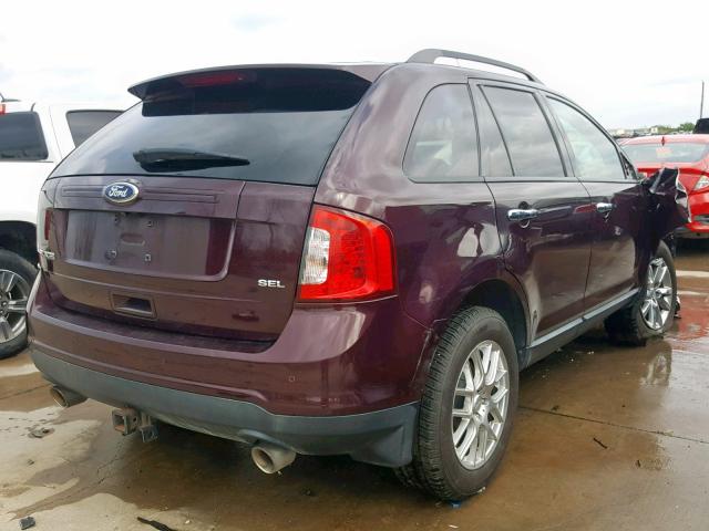 2FMDK3JC0BBA56569 - 2011 FORD EDGE SEL BURGUNDY photo 4