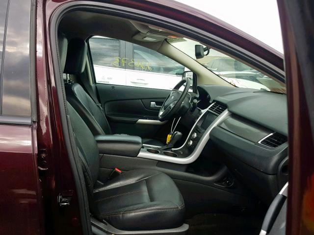 2FMDK3JC0BBA56569 - 2011 FORD EDGE SEL BURGUNDY photo 5