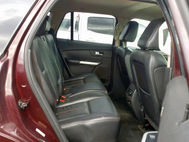 2FMDK3JC0BBA56569 - 2011 FORD EDGE SEL BURGUNDY photo 6