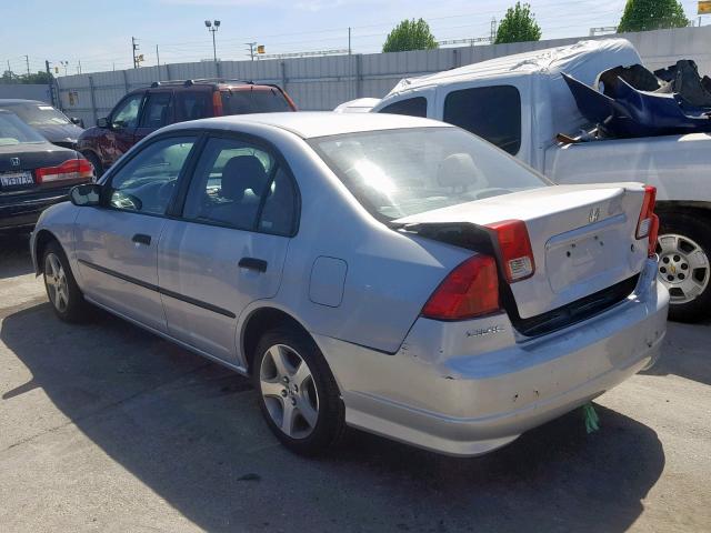 1HGES16305L028931 - 2005 HONDA CIVIC DX V SILVER photo 3