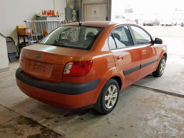 KNADE223296580221 - 2009 KIA RIO BASE ORANGE photo 4