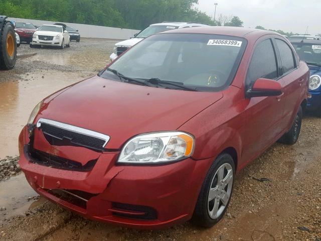 KL1TD5DE9AB130621 - 2010 CHEVROLET AVEO LS RED photo 2