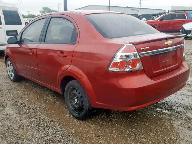 KL1TD5DE9AB130621 - 2010 CHEVROLET AVEO LS RED photo 3