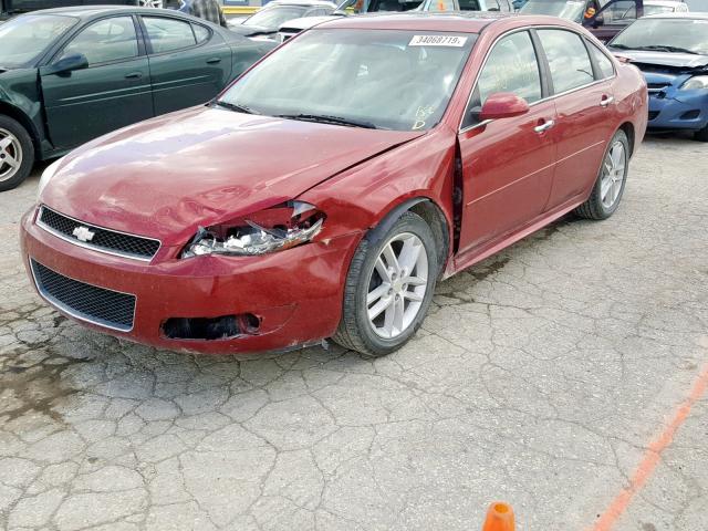 2G1WC5E32E1104284 - 2014 CHEVROLET IMPALA LIM RED photo 2