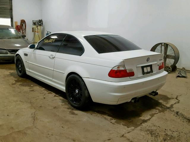 WBSBL93412JR18378 - 2002 BMW M3 WHITE photo 3