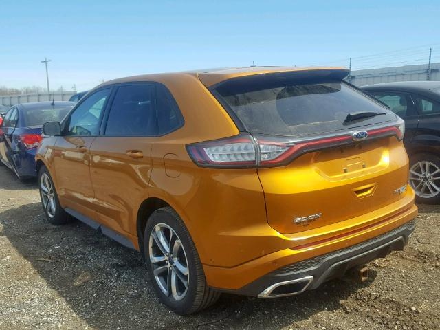 2FMTK4AP8FBB03079 - 2015 FORD EDGE SPORT ORANGE photo 3