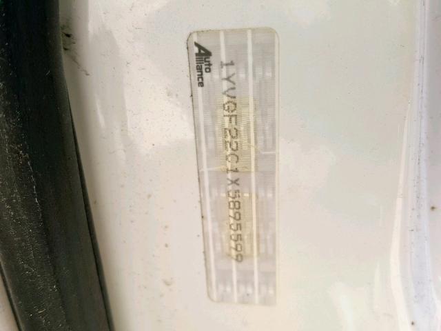 1YVGF22C1X5895599 - 1999 MAZDA 626 ES WHITE photo 10