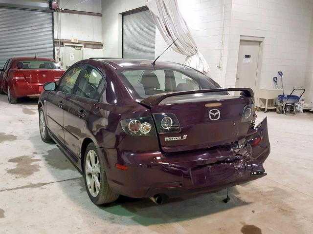 JM1BK324471719275 - 2007 MAZDA 3 S PURPLE photo 3