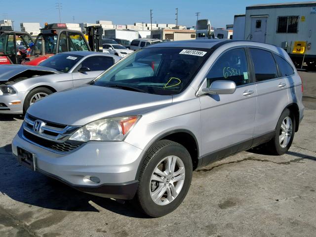 5J6RE3H73AL011175 - 2010 HONDA CR-V EXL SILVER photo 2