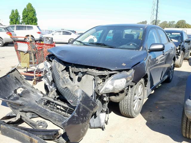 1NXBU4EE7AZ255887 - 2010 TOYOTA COROLLA BA BLACK photo 2