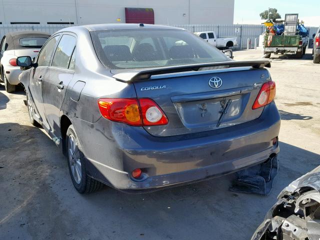 1NXBU4EE7AZ255887 - 2010 TOYOTA COROLLA BA BLACK photo 3