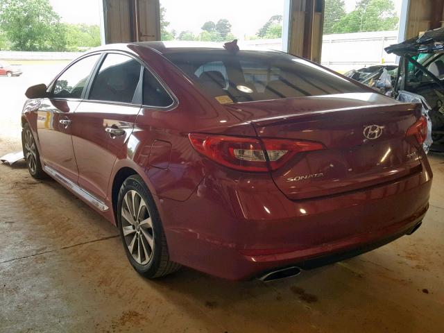 5NPE34AF0FH257906 - 2015 HYUNDAI SONATA SPO RED photo 3