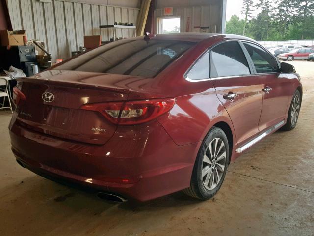 5NPE34AF0FH257906 - 2015 HYUNDAI SONATA SPO RED photo 4