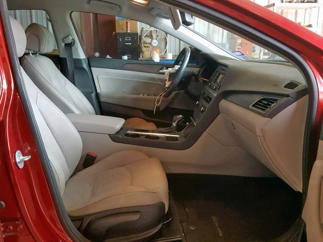 5NPE34AF0FH257906 - 2015 HYUNDAI SONATA SPO RED photo 5