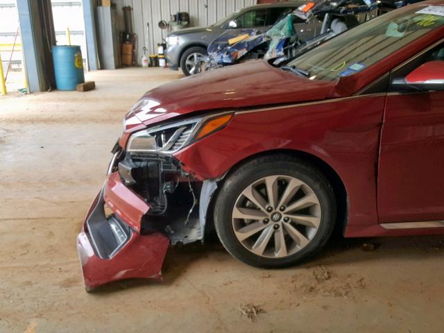 5NPE34AF0FH257906 - 2015 HYUNDAI SONATA SPO RED photo 9