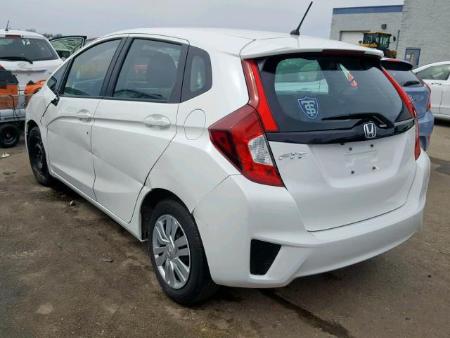 3HGGK5H50FM780417 - 2015 HONDA FIT LX WHITE photo 3