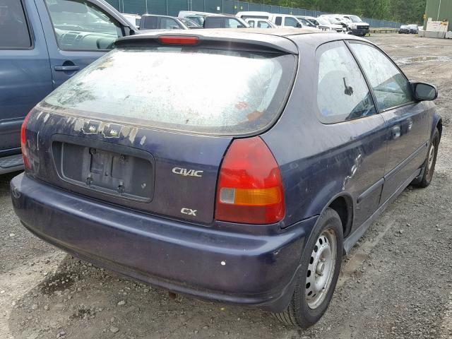 2HGEJ6320WH117893 - 1998 HONDA CIVIC CX BLUE photo 4