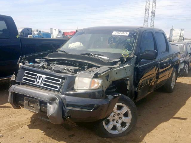 2HJYK16486H505152 - 2006 HONDA RIDGELINE BLACK photo 2