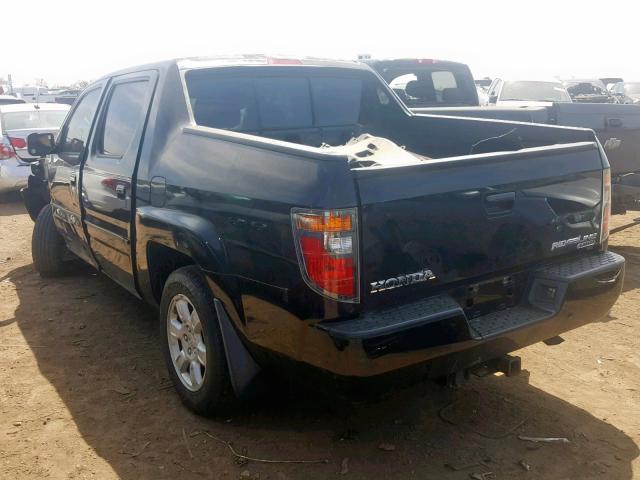 2HJYK16486H505152 - 2006 HONDA RIDGELINE BLACK photo 3