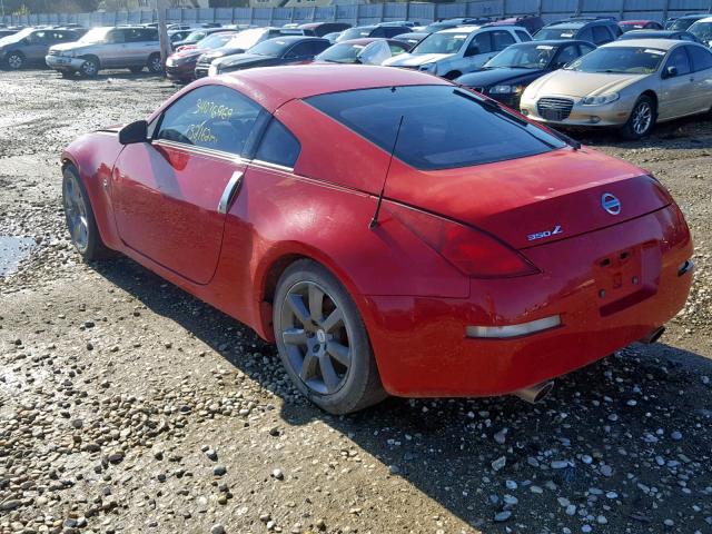 JN1AZ34E13T005277 - 2003 NISSAN 350Z COUPE RED photo 3