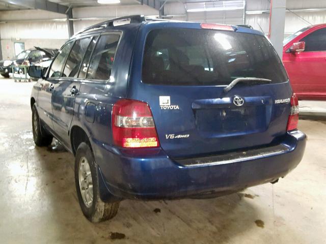 JTEEP21A570227226 - 2007 TOYOTA HIGHLANDER BLUE photo 3