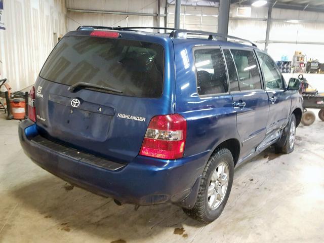 JTEEP21A570227226 - 2007 TOYOTA HIGHLANDER BLUE photo 4