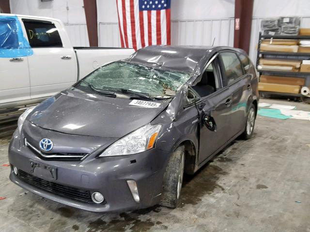 JTDZN3EU6EJ006036 - 2014 TOYOTA PRIUS V GRAY photo 2