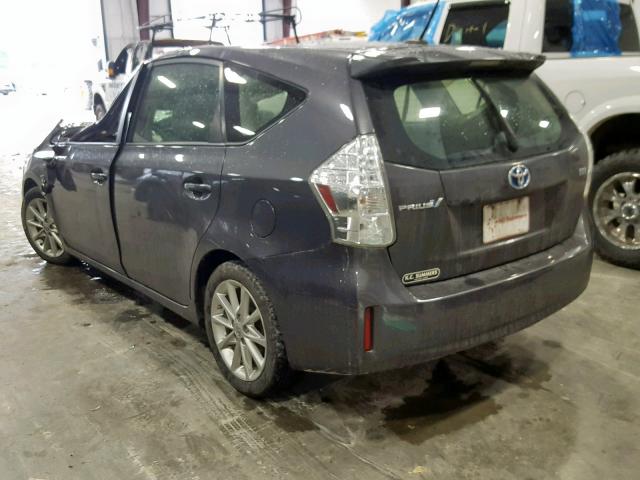 JTDZN3EU6EJ006036 - 2014 TOYOTA PRIUS V GRAY photo 3