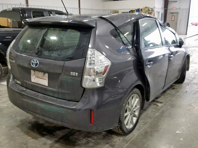 JTDZN3EU6EJ006036 - 2014 TOYOTA PRIUS V GRAY photo 4