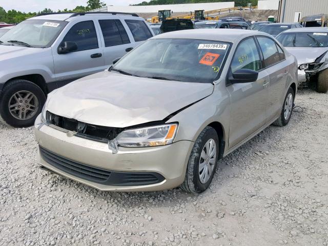 3VW2K7AJ9EM324312 - 2014 VOLKSWAGEN JETTA BASE GOLD photo 2