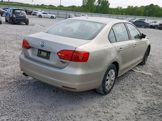 3VW2K7AJ9EM324312 - 2014 VOLKSWAGEN JETTA BASE GOLD photo 4
