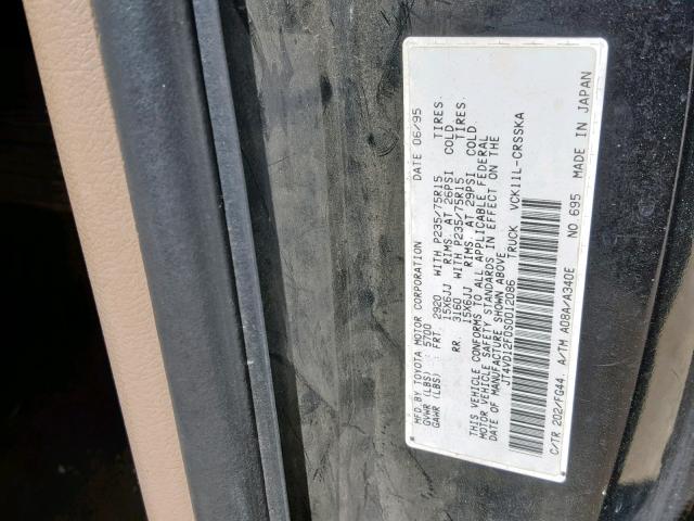 JT4VD12F0S0012086 - 1995 TOYOTA T100 XTRAC BLACK photo 10