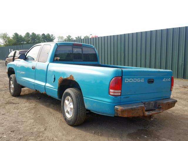 1B7GG22XXWS582170 - 1998 DODGE DAKOTA TURQUOISE photo 3