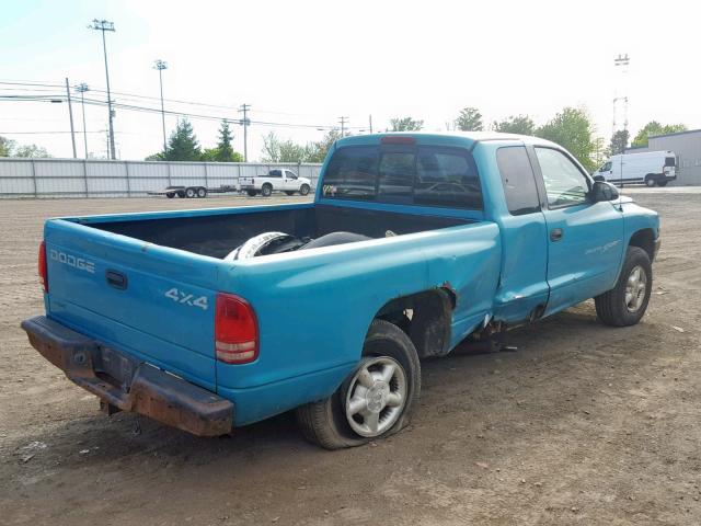 1B7GG22XXWS582170 - 1998 DODGE DAKOTA TURQUOISE photo 4