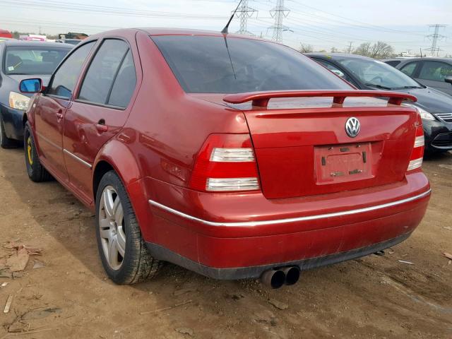 3VWSE69M64M088104 - 2004 VOLKSWAGEN JETTA GLS RED photo 3