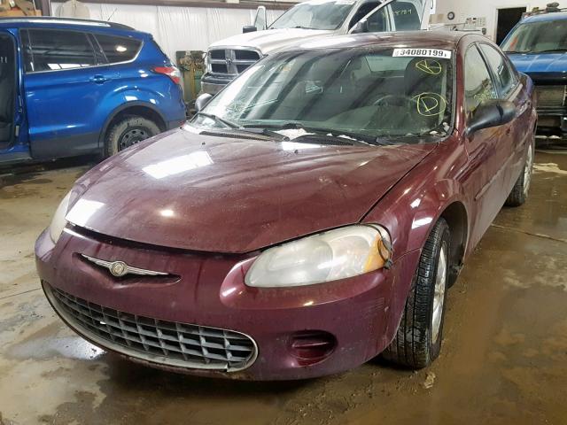 1C3EL46R92N293255 - 2002 CHRYSLER SEBRING LX MAROON photo 2