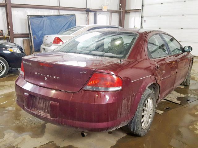 1C3EL46R92N293255 - 2002 CHRYSLER SEBRING LX MAROON photo 4