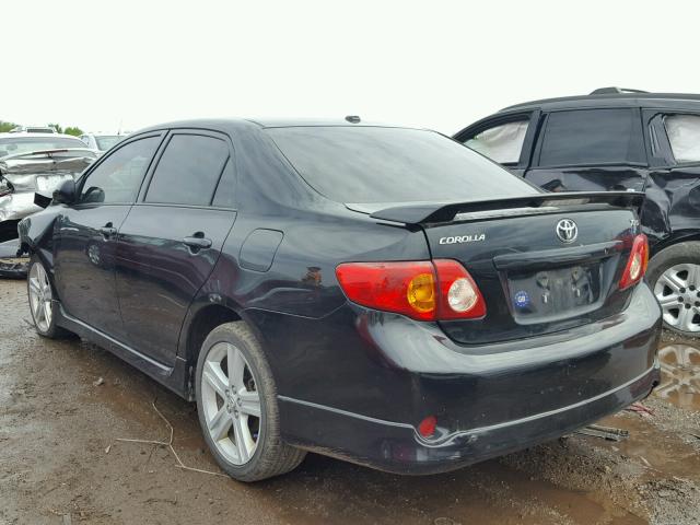 1NXBE40E49Z031265 - 2009 TOYOTA COROLLA XR BLACK photo 3