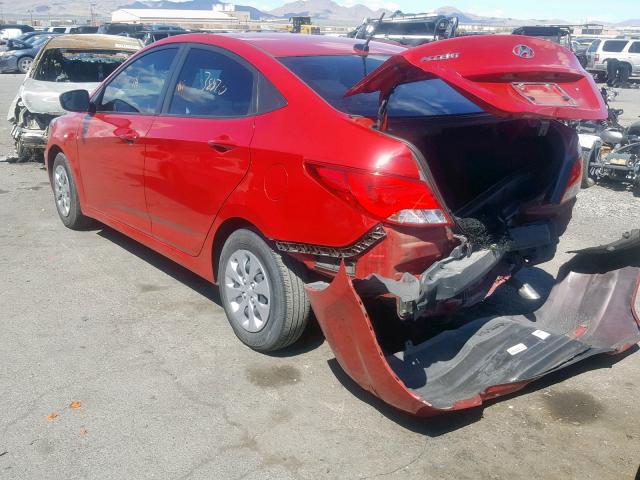 KMHCT4AE0GU067363 - 2016 HYUNDAI ACCENT SE RED photo 3