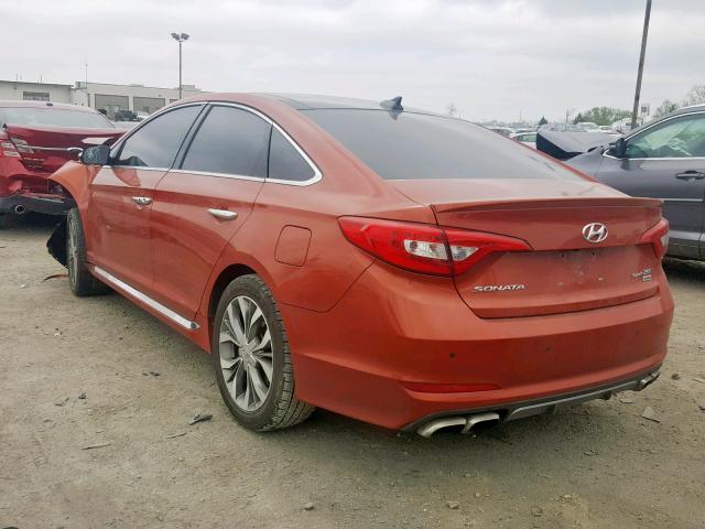 5NPE34AB2FH197642 - 2015 HYUNDAI SONATA SPO ORANGE photo 3