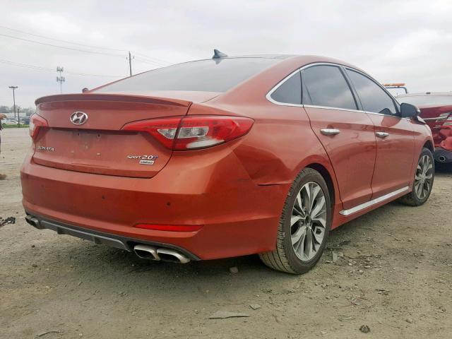 5NPE34AB2FH197642 - 2015 HYUNDAI SONATA SPO ORANGE photo 4