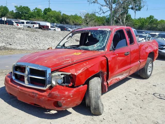 1D7HE42K76S598598 - 2006 DODGE DAKOTA SLT RED photo 2